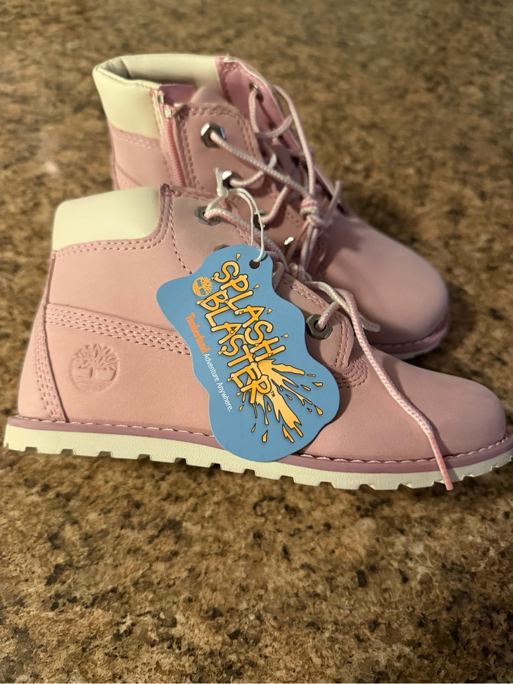 Timberland Kids Nubuck Pokey Pine Zip Pink Boots!(11)